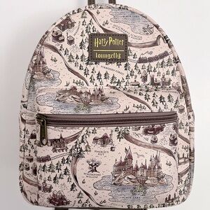 Loungefly Mini Backpack Harry Potter - Hogwarts Map Pattern